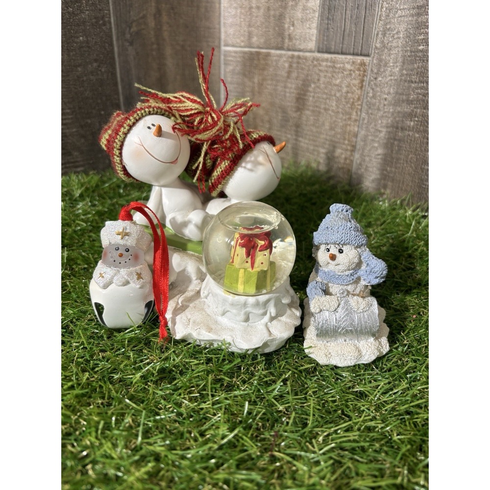 Lot of 3‎ Snowman Figurines Studio 33 Snow Globe Bell Knick Knacks Christmas